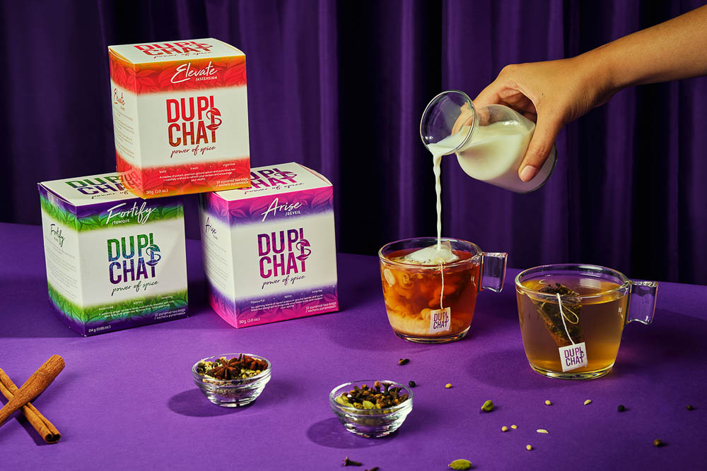 chai tea boxes, add milk to teabags